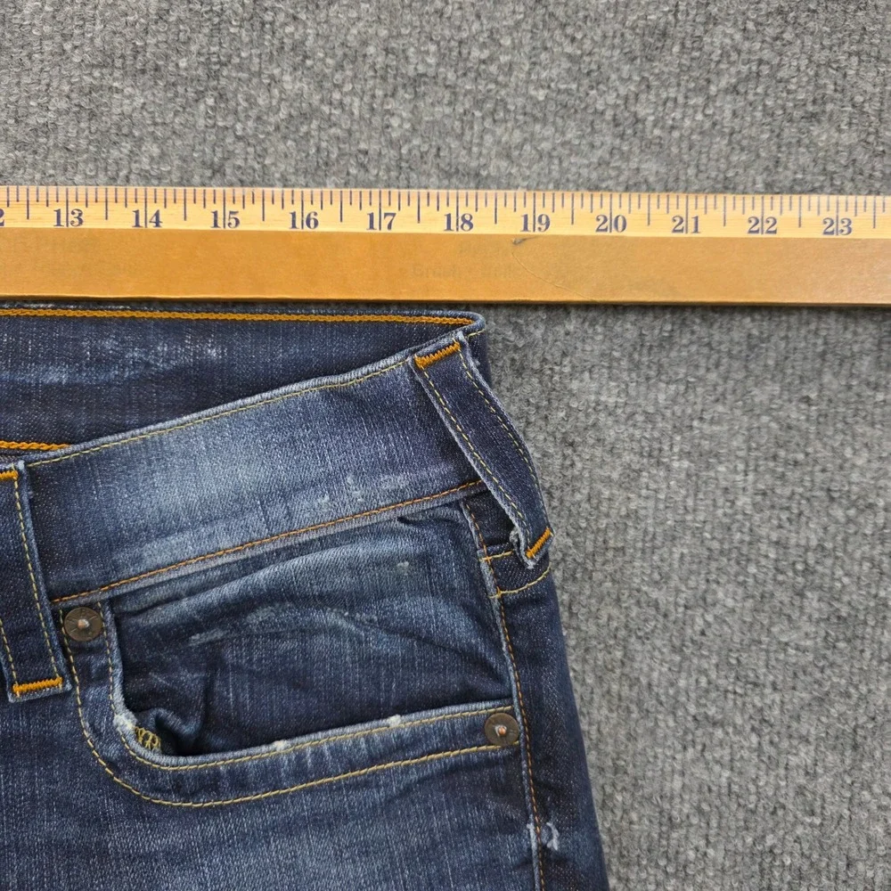 True Religion Rocco Relaxed Skinny Jeans Mens 36X34 Blue Denim Button Fly USA